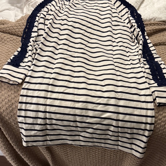 NWOT Lilly Pulitzer Striped Navy and White Popover Dress - Picture 7 of 7
